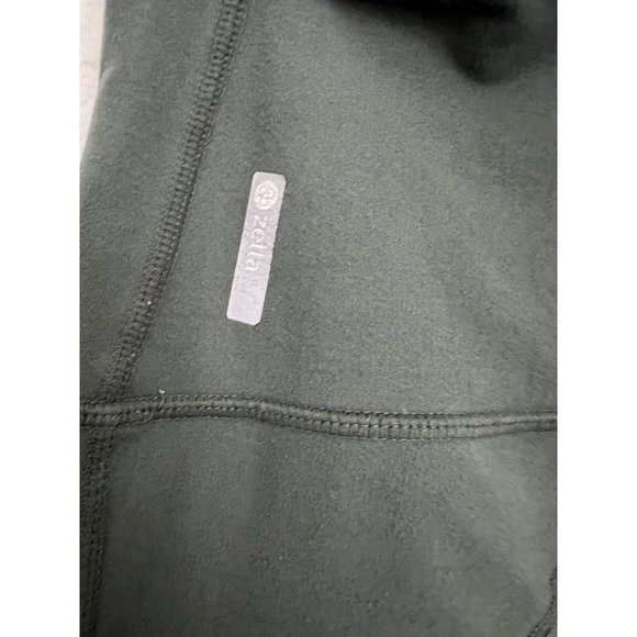 Zella Size Large Olive Green Ribbed Moto Leggings - Picture 3 of 6